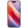 Przezroczyste etui na telefon z widocznym gradientowym tłem w odcieniach czerwieni, pomarańczu i fioletu. Etui ma wyraźnie zaznaczone przyciski boczne i otwór na aparat.