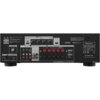 Tył urządzenia audio z różnymi portami i złączami, w tym HDMI, antena, audio in/out, oraz gniazda głośnikowe. Widoczne są napisy: "Pioneer", "VSX-535DAB", "Dolby Atmos", oraz ostrzeżenia dotyczące bezpieczeństwa.