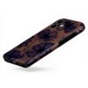 Etui na telefon z ciemnym, kwiatowym wzorem w odcieniach fioletu i czerni, z widocznym napisem "burga" na powierzchni. Produkt ma wycięcia na aparat i przyciski, a jego krawędzie są wzmocnione.