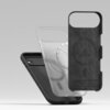 Na zdjęciu widoczne są trzy etui na telefon, jedno przezroczyste i dwa czarne, z czego jedno z nich ma napis "LIQUID SILICONE" oraz dodatkowe informacje: "1. LIQUID SILICONE + POLYCARBONATE + SUEDE 2. RINGKE Silicone Case QUALITY + DETAIL + GOOD PRICE = B