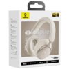 Opakowanie słuchawek nausznych w kolorze białym z widocznym logo "baseus" oraz napisami "inspire", "XH1 Noise Cancelling Headphones". Na opakowaniu znajdują się także oznaczenia technologii: Hi-Res Audio, LDAC, Dolby Audio, 48dB ANC, 1000h, SuperBass 3.0 