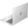 Srebrny laptop z widocznym logo "hp" na pokrywie, otwarty pod kątem, ukazujący klawiaturę i porty z boku. Produkt to "Laptop HP EliteBook 6 G1i 16" IPS Ultra 5-225U 24GB RAM 512GB SSD Windows 11 Professional, Funkcje AI".