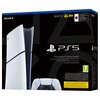 Czarny karton z białą konsolą i kontrolerem na froncie, z widocznym logo "SONY" oraz napisem "PS5 PlayStation 5 Digital Edition". Na opakowaniu znajdują się oznaczenia "825 GB", "4K 120", "HDR" oraz symbol PEGI 7.
