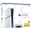Pudełko z konsolą do gier zawiera grafikę przedstawiającą białą konsolę i kontroler, z widocznym logo "SONY" oraz napisem "PS5" i "PlayStation 5". Na opakowaniu znajdują się oznaczenia "1TB/TБ", "4K 120 HDR" oraz symbol klasyfikacji wiekowej "7".