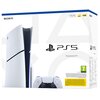 Pudełko konsoli PlayStation 5 z widocznym logo "SONY" oraz napisem "PS5" i "PlayStation 5". Na opakowaniu znajduje się także oznaczenie pojemności 1TB/1TB, ikony 4K, 120, HDR oraz symbol PEGI 7.