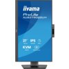 Monitor marki iiyama z widocznym modelem ProLite XUB2790QSUH, o przekątnej 27 cali, rozdzielczości 2560x1440 pikseli, technologii IPS, częstotliwości odświeżania 100Hz i czasie reakcji 0.4 ms. Na ekranie znajdują się również informacje o funkcjach KVM Switch, USB-C, 65W oraz Hello 5MP Cam.