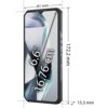 Na zdjęciu widoczny jest smartfon z ekranem o przekątnej 6.6 cala (16.76 cm), z wymiarami 81 mm szerokości, 172.2 mm wysokości i 15.3 mm grubości. Na bocznej krawędzi urządzenia znajduje się napis "WATERPROOF".