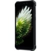 Smartfon z wyświetlaczem prezentującym obraz zielono-białych liści na czarnym tle, z widocznymi przyciskami bocznymi na obudowie. Produkt to "Smartfon OUKITEL G3 4/128GB 6" Zielony".