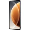 Smartfon z dużym ekranem, na którym widoczna jest abstrakcyjna grafika w odcieniach pomarańczowego i szarego. Obudowa urządzenia jest ciemna, z widocznymi przyciskami bocznymi.