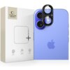 Opakowanie produktu TECH-PROTECT z napisem "CAM FIT+" znajduje się obok niebieskiego telefonu z widoczną nakładką na obiektyw. Na opakowaniu widoczne są ikony z podpisami: "ANTI FINGERPRINT", "SCRATCH RESISTANT", "TOUCH SENSITIVE".
