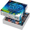 Pudełko puzzli "Imagination Good Loot Puzzle" z grafiką przedstawiającą niebieskiego wilka na tle nocnego nieba, zawiera 1000 elementów. Na opakowaniu widoczne są logotypy, ostrzeżenia, informacje o recyklingu oraz adres strony internetowej www.goodloot.e
