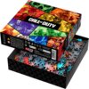 Pudełko puzzli z grafiką z gry "Call of Duty" przedstawia kolorowy kolaż postaci, a na nim widnieje napis "Call of Duty" oraz oznaczenie "1000". Na boku pudełka znajdują się logotypy "Activision", "Good Loot puzzle", "CENEGA" oraz różne ikony informacyjne