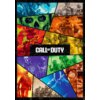 Kolorowy kolaż przedstawiający postacie z gry, z centralnie umieszczonym napisem "CALL OF DUTY" na czarnym tle. Puzzle składają się z różnych segmentów w odcieniach zieleni, pomarańczu, czerwieni, żółci, fioletu i niebieskiego, ukazujących różne sceny i p