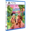 Okładka gry "Barbie Horse Trails" na PS5 przedstawia dwie postacie na koniach na tle malowniczego krajobrazu z drzewami i górami. Widoczne są logotypy PS5, PEGI 3 oraz OG Outright Games.