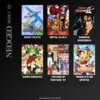 Na czarnym tle znajduje się sześć okładek gier z napisami: "GHOST PILOTS", "METAL SLUG 3", "SAMURAI SHODOWN II", "SUPER SIDEKICKS", "THE KING OF FIGHTERS '97" oraz "TWINKLE STAR SPRITES". Po lewej stronie widnieje pionowy napis "NEOGEO ARCADE 3", a na dol