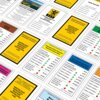 Na zdjęciu widoczne są karty z gry planszowej Monopoly Kaszuby, zawierające teksty w języku polskim, takie jak "Hipoteczna Wartość" oraz różne nazwy miejsc i opłaty. Karty mają różne kolory tła, a na jednej z nich znajduje się logo z napisem "ZKP".