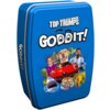 Niebieskie opakowanie z napisem "TOP TRUMPS GODDIT!" zawiera różnorodne kolorowe grafiki, w tym samochód, psa, tygrysa, rekina i inne elementy. Na boku opakowania widoczny jest napis "GODDIT!".