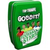 Zielone opakowanie gry logicznej z napisem "TOP TRUMPS GODDIT! WORLD FOOTBALL STARS" oraz grafiką przedstawiającą pięciu piłkarzy. Na boku opakowania widoczny jest napis "GODDIT!".