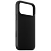 Czarne etui na telefon z dużym otworem na aparat, widoczne z boku, z wyraźnie zaznaczonymi przyciskami. Produkt przeznaczony do Apple iPhone 17 Pro Max, kompatybilny z MagSafe.