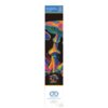 Opakowanie zestawu kreatywnego "DIAMOND DOTZ Adults Flocked Neon Mushrooms 018-DD25005" przedstawia kolorowe, neonowe grzyby na czarnym tle. Na dole widoczne jest logo "DIAMOND DOTZ" oraz napis "add some sparkle to your world".