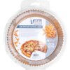 Okrągłe opakowanie z przezroczystego plastiku zawiera papierowe foremki do frytkownicy, z widocznym logo "Vilde" oraz napisem "Air Fryer Paper Liner". Na etykiecie znajduje się zdjęcie pizzy i frytek, a także informacje: "Ø19cm", "100pcs", oraz kod kresko