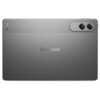 Szary tablet z widocznym logo "Lenovo" na środku tylnej obudowy oraz napisem "YOGA" w rogu. W górnym rogu znajdują się dwa obiektywy aparatu umieszczone w poziomej, owalnej ramce.