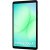 Na zdjęciu widoczny jest tablet z wyświetlaczem, na którym znajduje się grafika z zielonymi okręgami na niebieskim tle. W dolnej części ekranu widnieje napis "Galaxy Tab A11".