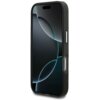 Czarne etui na telefon z logo KARL LAGERFELD, przeznaczone do modelu Apple iPhone 17 Pro, z funkcją MagSafe. Etui ma gładką powierzchnię i wycięcia na przyciski boczne.