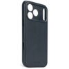 Granatowe etui skórzane z wycięciami na aparat i przyciski, z widocznym napisem "DECODED" na dole. Produkt jest przeznaczony do Apple iPhone 17 Pro i obsługuje technologię MagSafe.