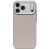Beżowe etui na telefon z trzema okrągłymi otworami na aparaty i jednym prostokątnym na lampę błyskową, z wytłoczonym napisem "DECODED" na dole. Produkt wykonany z gładkiego materiału, z widocznymi przyciskami bocznymi.
