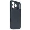 Granatowe etui skórzane z wycięciami na aparat i przyciski, z widocznym napisem "DECODED" na dole. Produkt jest przeznaczony do telefonu Apple iPhone 17 Pro Max i obsługuje technologię MagSafe.