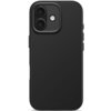 Czarne etui na telefon wykonane z silikonu, z wycięciem na dwa obiektywy aparatu i lampę błyskową. Na dole etui widoczny jest napis "DECODED".