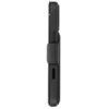 Czarne skórzane etui z funkcją portfela, przeznaczone do telefonu Apple iPhone 17 Pro Max, widoczne z boku. Etui posiada wycięcia na przyciski i porty oraz jest kompatybilne z technologią MagSafe.