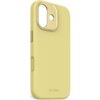 Żółte etui silikonowe z wycięciem na aparat i przyciski, z napisem "DECODED" na dole. Produkt ma gładką powierzchnię i jest przeznaczony do telefonu Apple iPhone 17.
