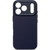 Granatowe etui silikonowe z wycięciami na aparat i logo "DECODED" na dole. Produkt jest przeznaczony do Apple iPhone 17 Pro i posiada funkcję MagSafe.