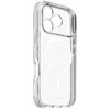 Przezroczyste etui na telefon z trzema dużymi otworami na aparaty oraz okrągłym wzorem na środku, z napisem "DECODED" u dołu. Produkt jest przeznaczony do Apple iPhone 17 Pro i obsługuje technologię MagSafe.