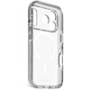 Przezroczyste etui na telefon z trzema wycięciami na aparaty oraz okrągłym wzorem na środku, przeznaczone do modelu iPhone 17 Pro. Na dole widoczny jest napis "DECODED 2023".