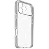 Przezroczyste etui na telefon z trzema dużymi otworami na aparaty oraz okrągłym wzorem na środku, z widocznym napisem "DECODED" na dole. Produkt jest przeznaczony do Apple iPhone 17 Pro Max i posiada funkcję MagSafe.