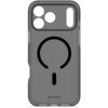 Przezroczyste etui na telefon z czarnym, okrągłym wzorem i otworami na aparat oraz logo "DECODED" na dole. Produkt jest przeznaczony do modelu Apple iPhone 17 Pro Max.