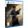 Okładka gry na PS5 zatytułowanej "007 First Light" przedstawia postać trzymającą pistolet, z logo "007" na kurtce. Na dole widnieje oznaczenie wiekowe 16 oraz logo Amazon MGM Studios i IOI.