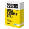 Żółte opakowanie z napisem "226ERS HIGH ENERGY GEL XS" oraz informacjami: "8 UD", "30g CH", "CYCLODEXTRIN", "NATURAL FLAVOURING", "LEMON FLAVOUR". Na dole widoczne jest logo z napisem "MOVISTAR TEAM".