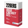 Pudełko produktu z napisem "226ERS HIGH ENERGY GEL XS 95mg CAFFEINE" oraz "30g CH CYCLODEXTRIN CHERRY FLAVOUR". Na dole znajduje się logo "MOVISTAR TEAM".