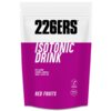 Opakowanie produktu z napisem "226ERS ISOTONIC DRINK" w kolorze białym i fioletowym, zawiera informacje: "BETA ALANINE, VITAMINS & MINERALS, SUGAR & LACTOSE FREE", "VEGAN", "1000 g 30 doses" oraz "RED FRUITS".