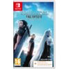 Okładka gry "Crisis Core: Final Fantasy VII Reunion" na konsolę Nintendo Switch przedstawia trzech bohaterów z dużymi mieczami na tle nieba z chmurami. Widoczne są logotypy Nintendo Switch i Square Enix oraz oznaczenie wiekowe 16, a także informacja: "Dow