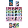 Na zdjęciu znajduje się zestaw kart do gry "UNO Disney Lilo & Stitch JCC10", z widocznymi kolorowymi kartami przedstawiającymi postacie z filmu "Lilo & Stitch" oraz numerami od 0 do 9. Na górze widoczna jest talia kart z logo "UNO" i napisem "Disney Lilo & Stitch".