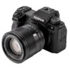 Aparat fotograficzny z obiektywem, na którym widnieje napis "AF 56mm 1:1.2 VILTROX". Na korpusie aparatu znajduje się logo "FUJIFILM".