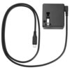 Czarny zasilacz z długim kablem zakończonym wtyczką USB-C. Na wtyczce widoczny jest napis "Nikon".