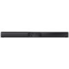 Czarny soundbar z widocznym panelem tylnym, na którym znajdują się różne porty i złącza. Na panelu widoczne są oznaczenia wejść, w tym HDMI i USB.