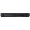 Czarny soundbar z widocznymi portami z tyłu, w tym dwoma portami HDMI, portem USB oraz gniazdem zasilania. Na obudowie nie ma widocznych napisów ani logo.