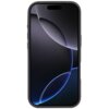 Na zdjęciu widoczny jest smartfon w czarno-czerwonym etui, z wyświetlaczem pokazującym abstrakcyjną grafikę z ciemnymi i jasnymi okręgami. Etui ma gładką powierzchnię i dopasowane krawędzie.